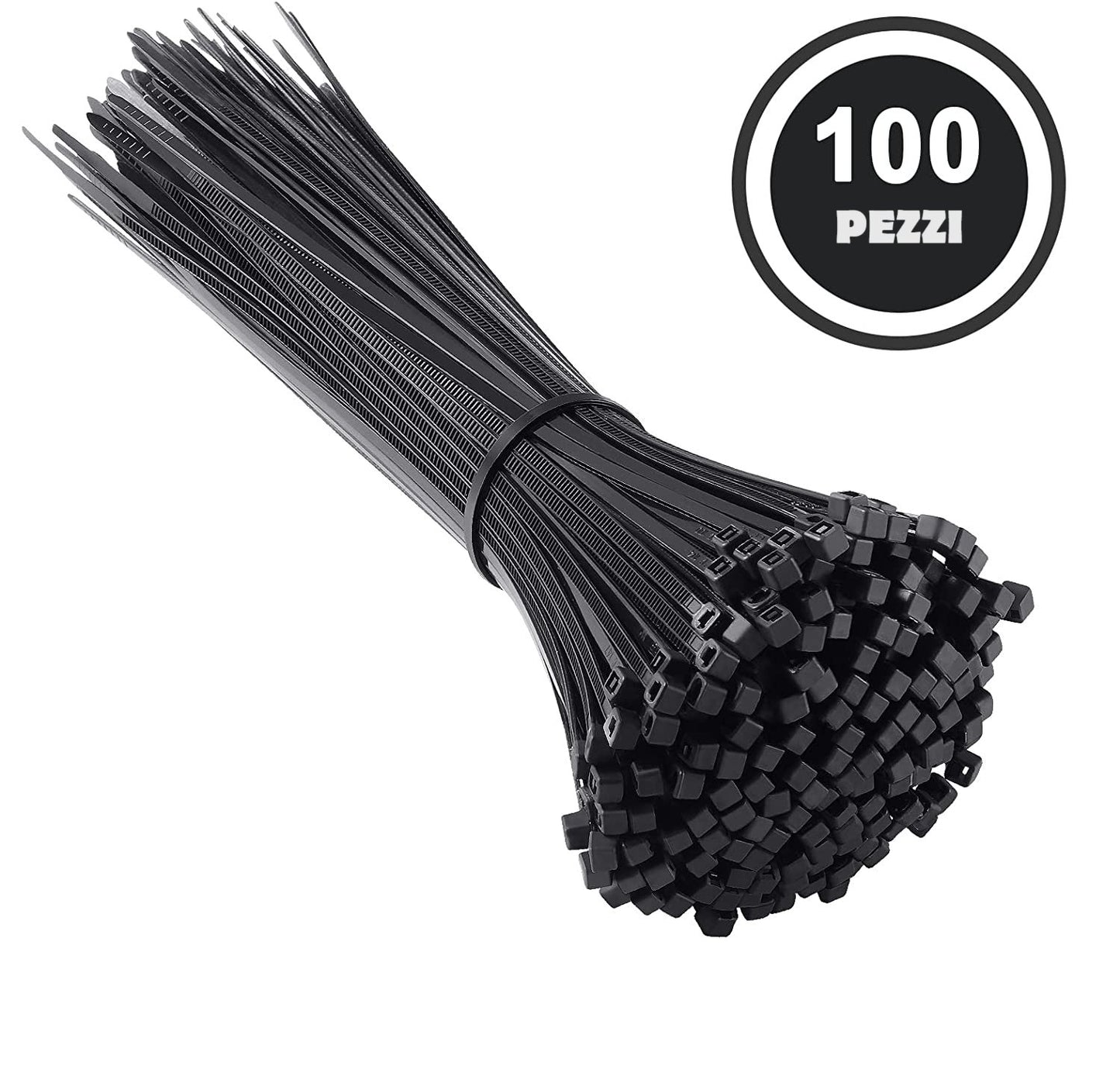 Fascette Plastica Cablaggio Fascetta Elettricista 100 pezzi NERO o Bianco - puntoluceled