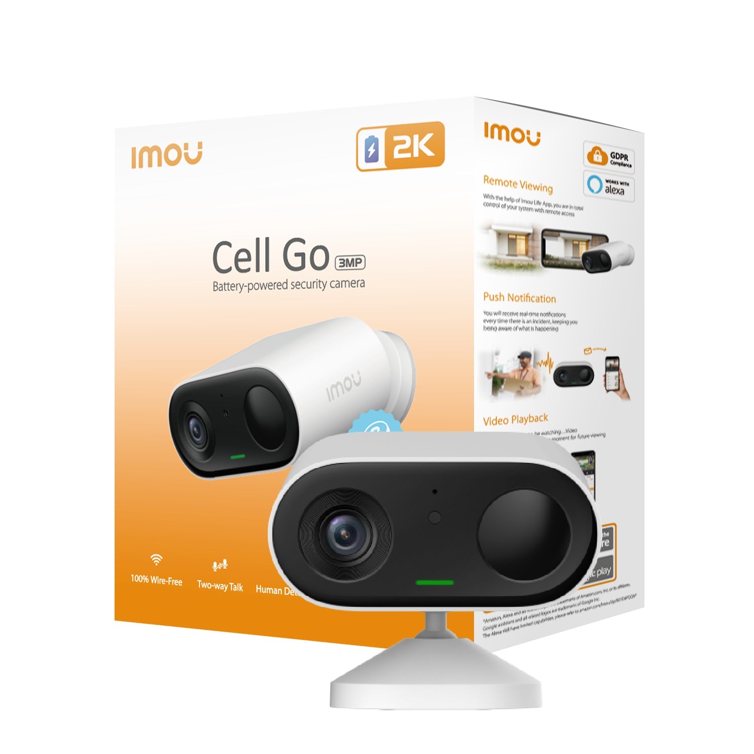 Imou Cell Go - Telecamera a batteria da 3MP 100% senza fili - Funzione VLOG per trasformarla in una Trap Cam. - puntoluceled