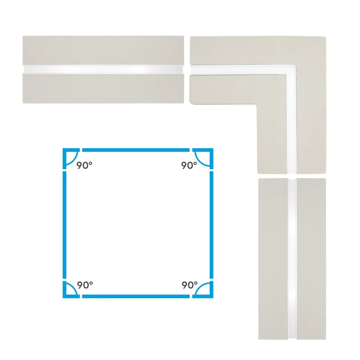 Giunto cartongesso 12,5mm profilo in alluminio Striscia Led struttura incasso e montaggio