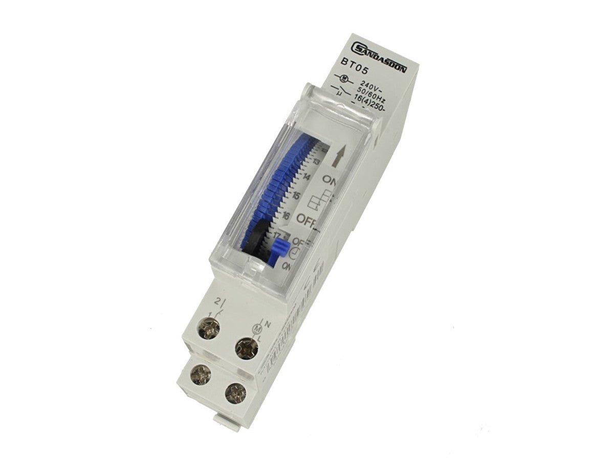 Interruttore Temporizzatore Analogico Meccanico Orario Timer Per Barra Din 16A - puntoluceled