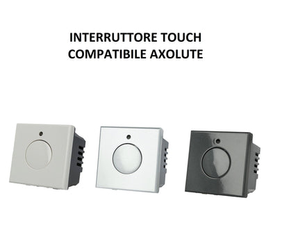Interruttore Touch 2M 2 moduli con Timer Bianco Nero Silver compatibile Bticino Axolute - puntoluceled