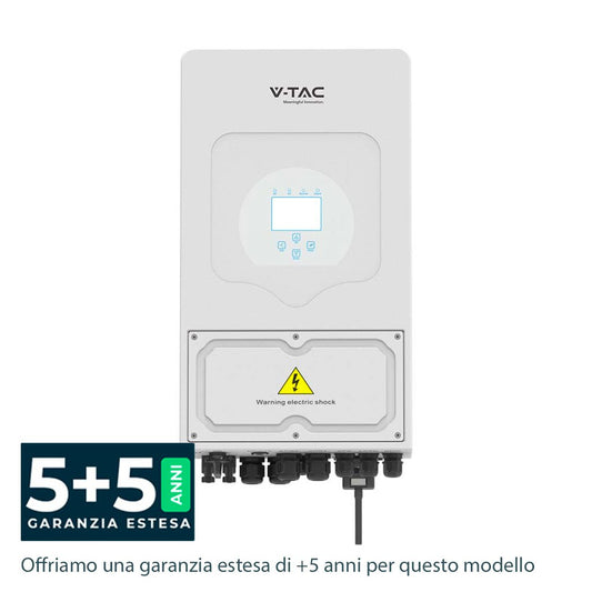 Inverter Fotovoltaico Deye Monofase Ibrido On-Grid/Off-Grid 5kW CEI 0-21 Schermo LCD e Smart Meter Integrato inclusi CT e WiFi Garanzia 5 Anni IP65 SKU 11547 - puntoluceled