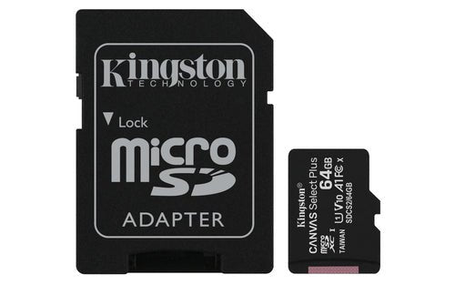 Kingston Technology Scheda micSDXC Canvas Select Plus 100R A1 C10 da 64GB + adattatore - puntoluceled