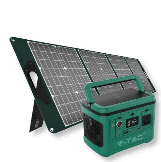 KIT COMPLETO Power Station portatile batteria al litio 568WH + 2 pannello solare portatile 2X120W - puntoluceled
