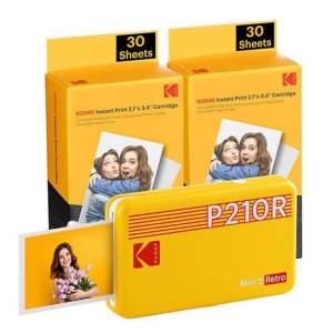 Kodak Mini 2 Retro P210R Stampante Fotografica BT +60 Fogli Yellow - puntoluceled