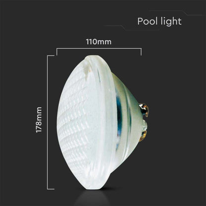 Lampada Faretto Led da piscina lampadina 18W 12V vetro da incasso PAR56 Luce Bianca Fredda 6400K IP68 - puntoluceled