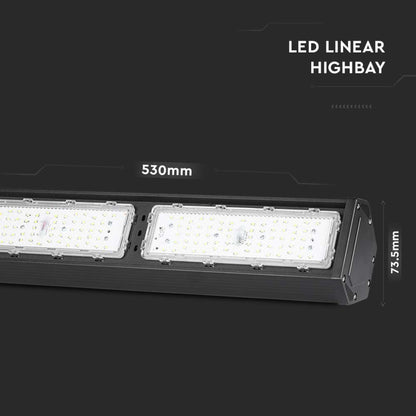 Lampada industriale LED Lineare Campana Chip Samsung 100W Colore Nero 6500K IP54 SMD High Bay - puntoluceled