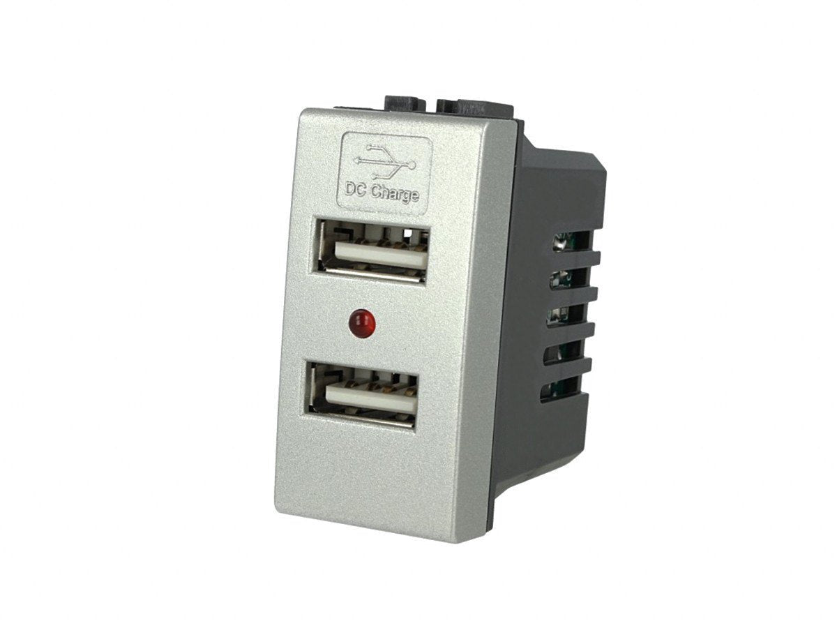 Modulo caricatore USB A + USB-C compatibile con BTicino Living Light e Living International - Modulo da incasso