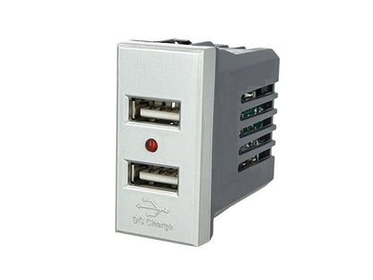 Modulo caricatore USB doppio da incasso Bianco Silver Nero compatibile Bticino Axolute - puntoluceled