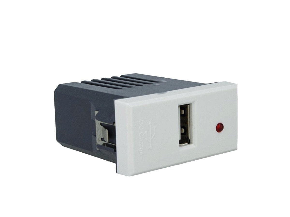 Modulo caricatore USB singolo da incasso Bianco Silver Nero compatibile Bticino Axolute - puntoluceled