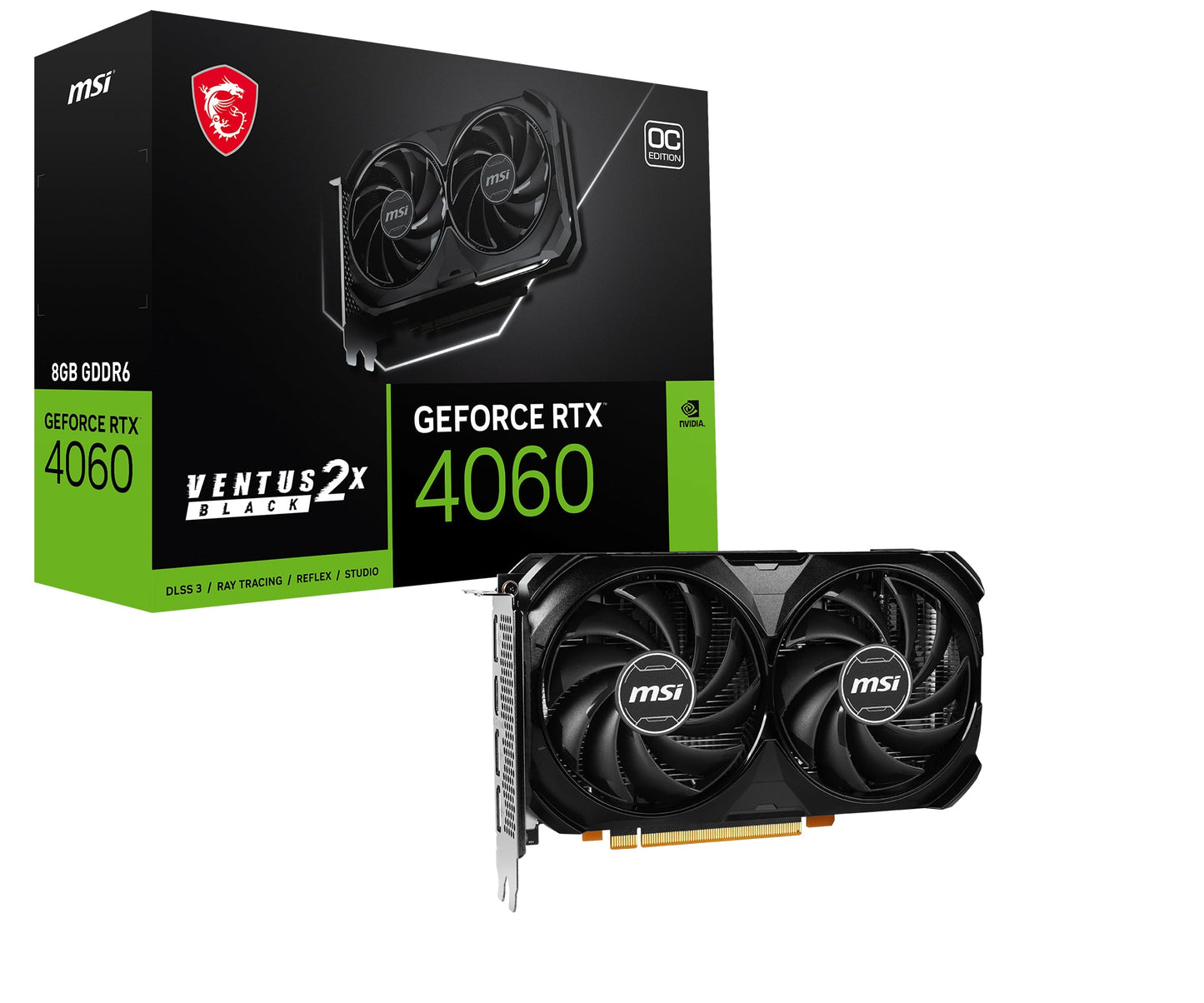 MSI VENTUS GEFORCE RTX 4060 2X BLACK 8G OC scheda video NVIDIA 8 GB GDDR6 - puntoluceled