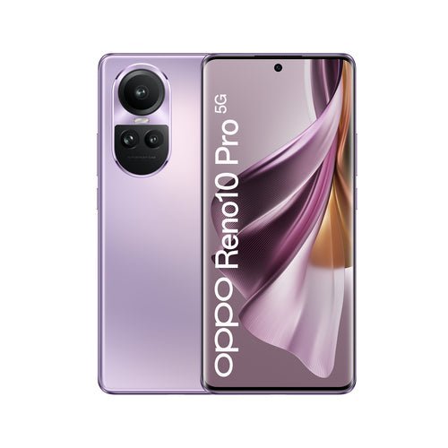 OPPO Reno 10 PRO Smartphone 5G, AI Tripla fotocamera 50+32+8MP, Selfie 32MP, Display 6.7&#34; 120HZ AMOLED, 4600 mAh, RAM 12GB (Esp.24GB) + ROM 256GB, [Versione Italia], Colore Glossy Purple - puntoluceled