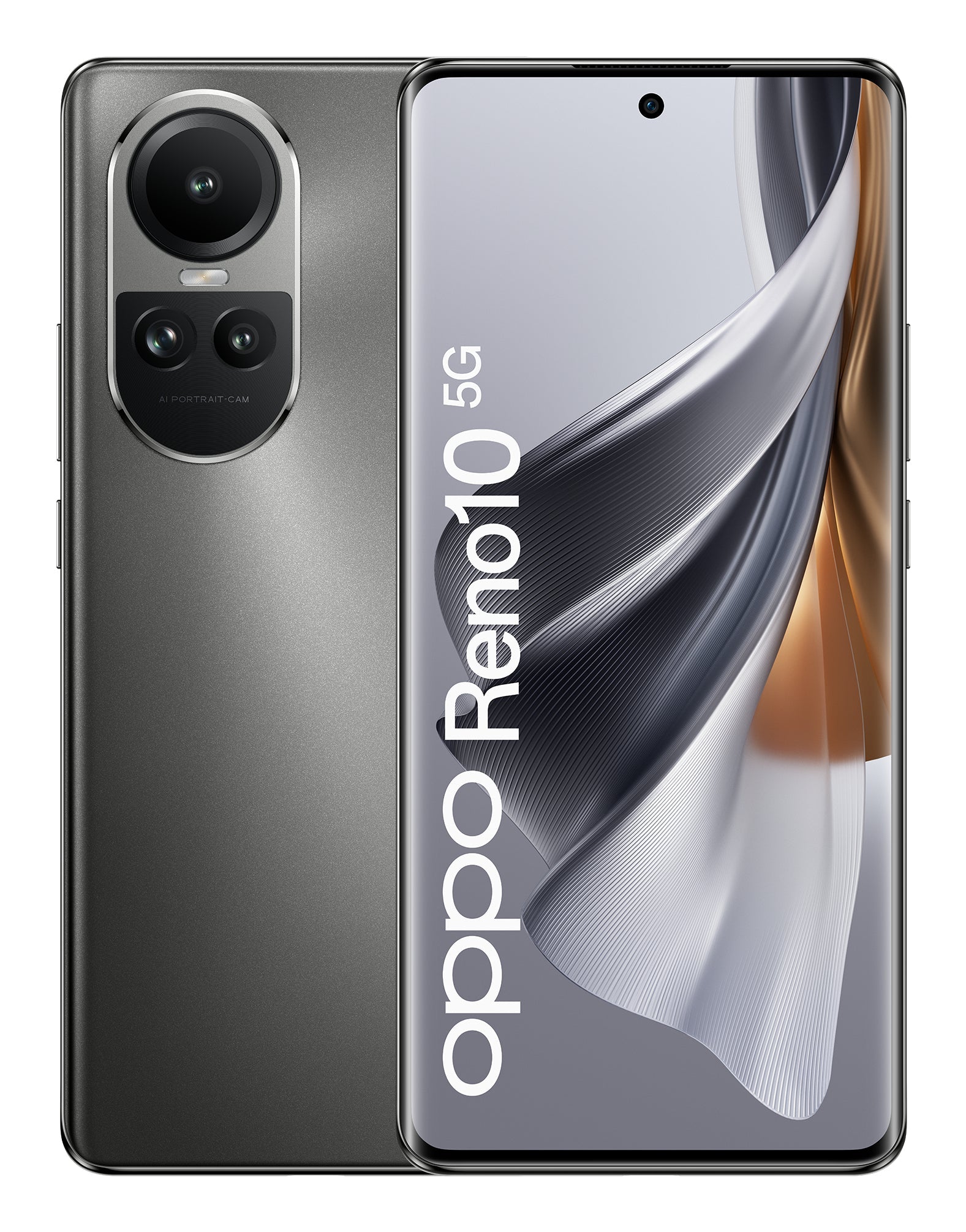 OPPO Reno RENO10 Smartphone 5G, AI Tripla fotocamera 64+32+8MP, Selfie 32MP, Display 6.7&#34; 120HZ AMOLED, 5000 mAh, RAM 8GB (Esp. fino 16GB) + ROM 256GB, [Versione Italia], Colore Silvery Grey - puntoluceled