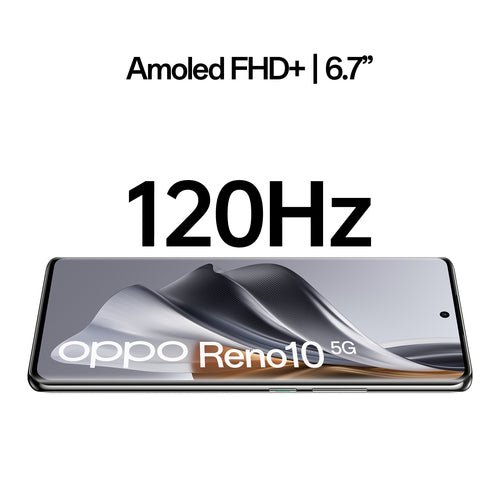 OPPO Reno RENO10 Smartphone 5G, AI Tripla fotocamera 64+32+8MP, Selfie 32MP, Display 6.7&#34; 120HZ AMOLED, 5000 mAh, RAM 8GB (Esp. fino 16GB) + ROM 256GB, [Versione Italia], Colore Silvery Grey - puntoluceled