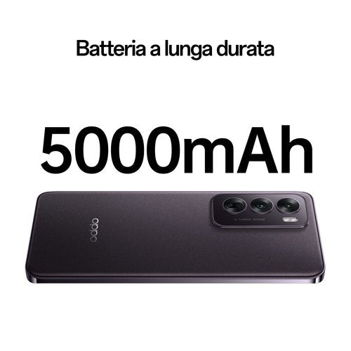 OPPO Reno12 5G AI Smartphone, Tripla fotocamera 50+8+2MP, Selfie 32MP, Display 6.7” 120HZ AMOLED FHD+, 5000mAh, RAM 24 GB (12+12) + ROM 256GB, [Versione Italia], Black Brown - puntoluceled