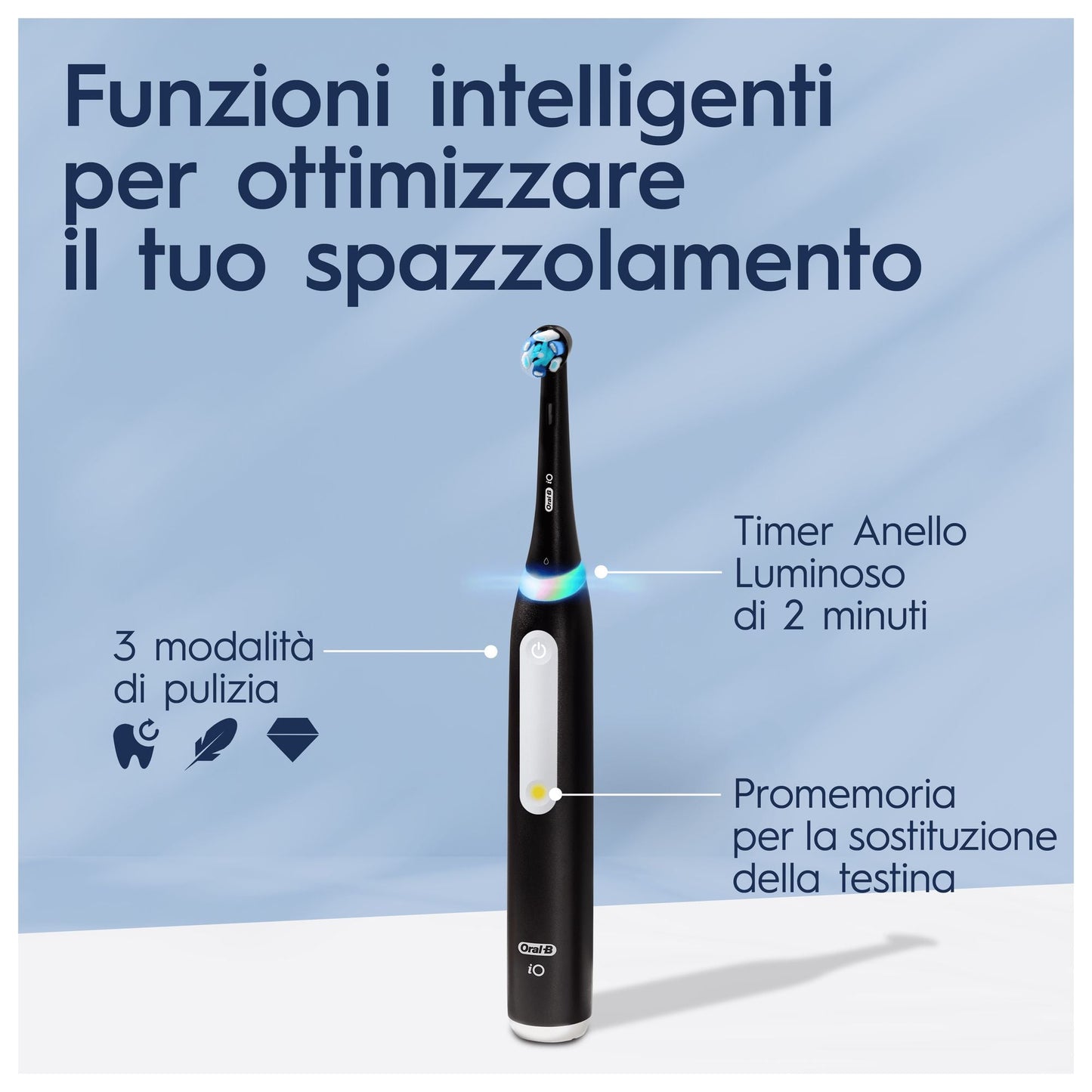 Oral - B Spazzolino Elettrico iO 3 Nero, 1 Testina - puntoluceled