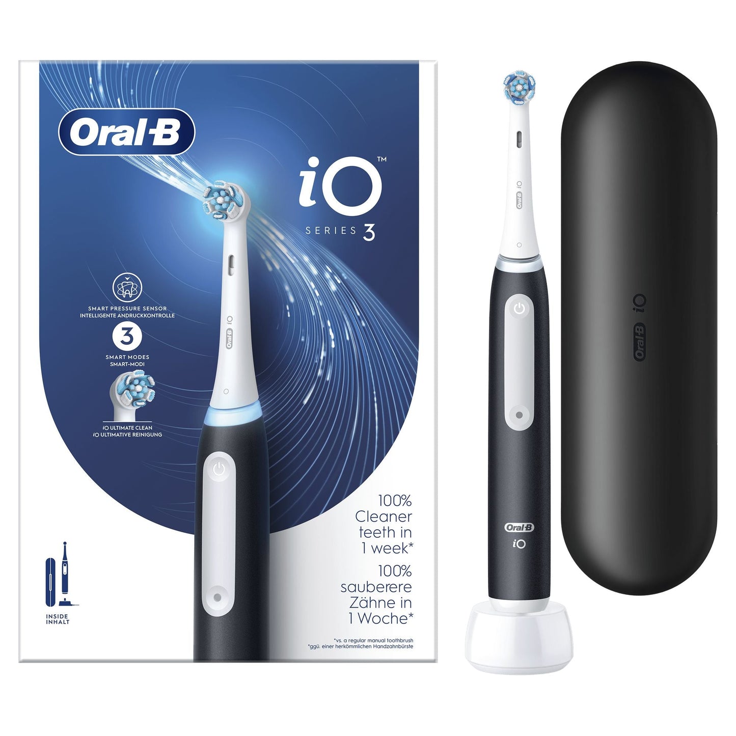 Oral - B Spazzolino Elettrico iO 3 Nero, 1 Testina - puntoluceled