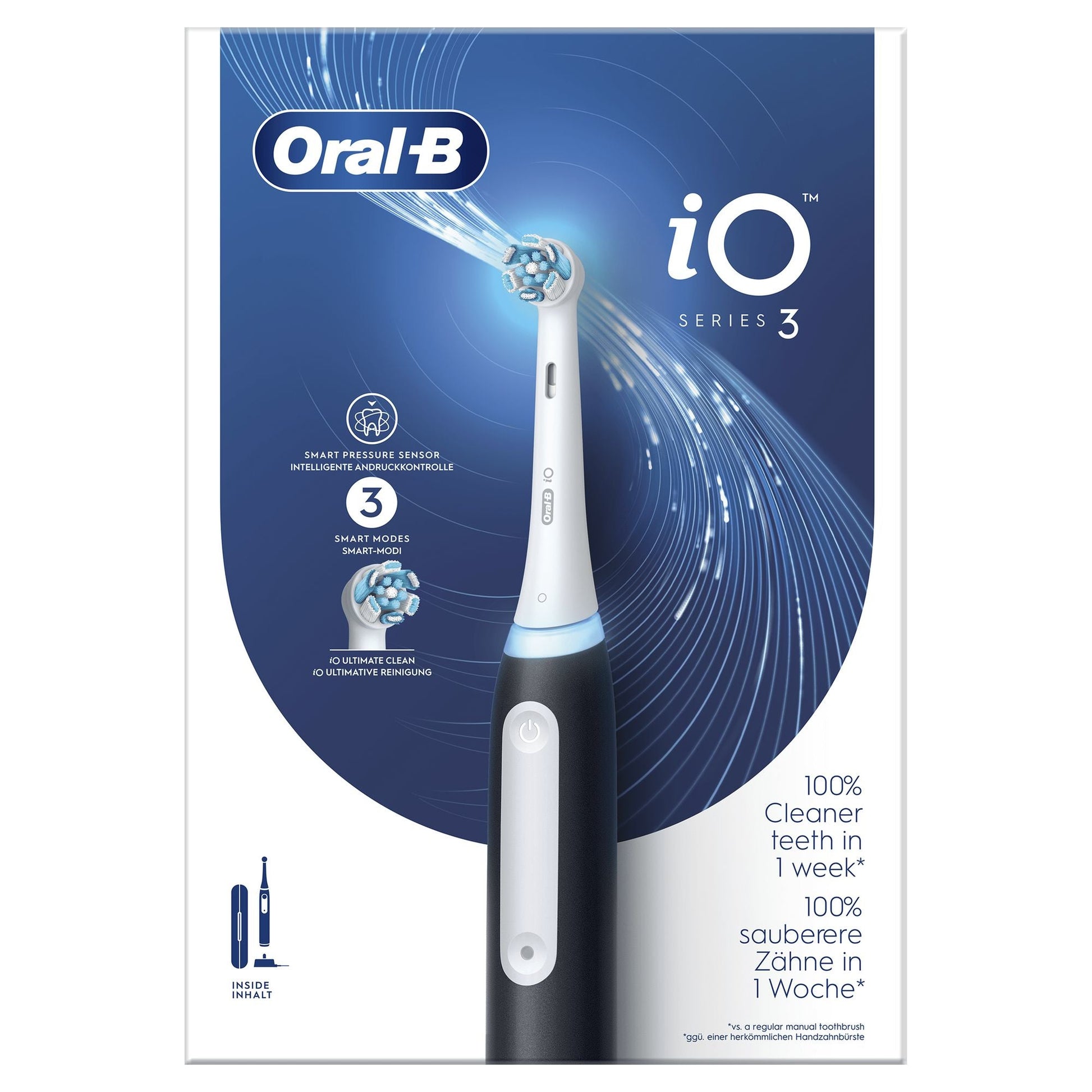 Oral - B Spazzolino Elettrico iO 3 Nero, 1 Testina - puntoluceled