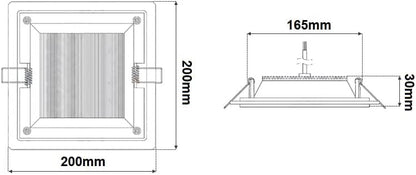 Pannello Led incasso Quadrato cornice plexiglass effetto vetro lucido Luce 3in1 - puntoluceled