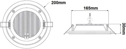 Pannello Led incasso Rotondo cornice in plexiglass effetto vetro lucido - puntoluceled