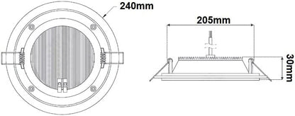 Pannello Led incasso Rotondo cornice in plexiglass effetto vetro lucido - puntoluceled