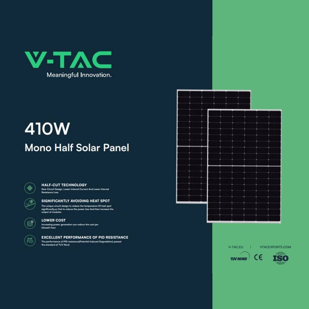 Pannello Solare Fotovoltaico Monocristallino Modulo 410W 1722*1134*35mm SKU 11910 - puntoluceled