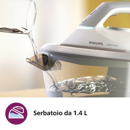 Philips 2000 series PSG2000/80 Ferro da stiro generatore di vapore, 2400W, 1.4L, Piastra in ceramica - puntoluceled