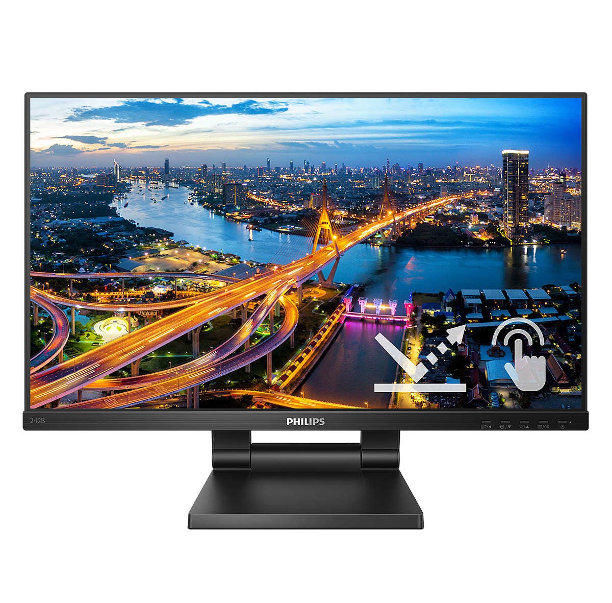 Philips 242B1TC/00 Monitor PC 60,5 cm (23.8&#34;) 1920 x 1080 Pixel Full HD LED Touch screen Nero - puntoluceled