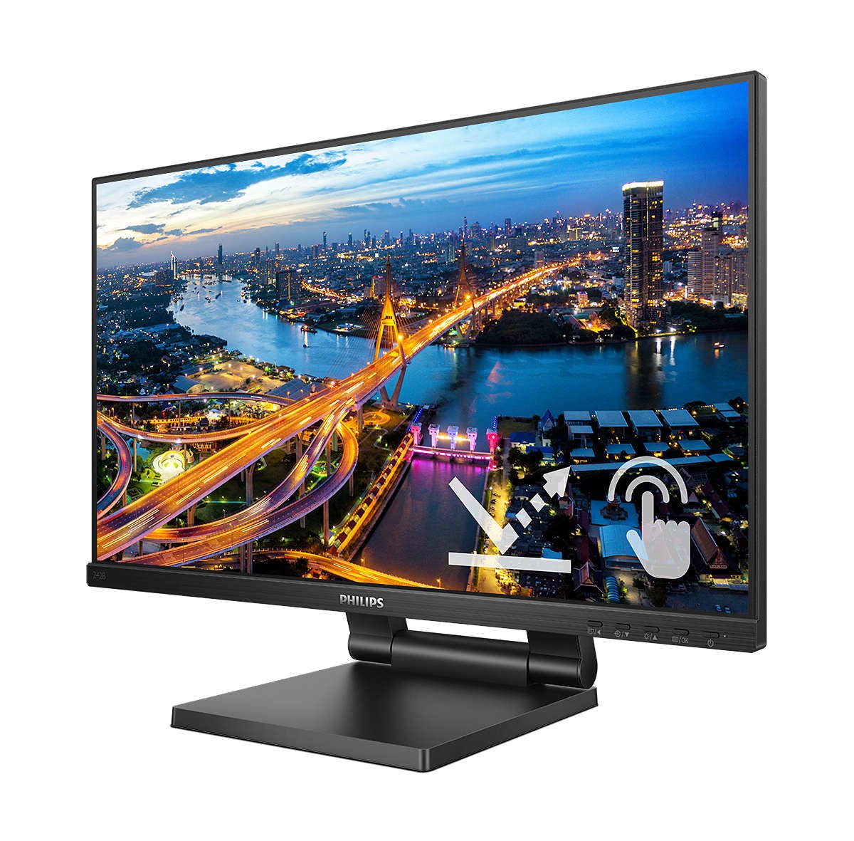 Philips 242B1TC/00 Monitor PC 60,5 cm (23.8&#34;) 1920 x 1080 Pixel Full HD LED Touch screen Nero - puntoluceled