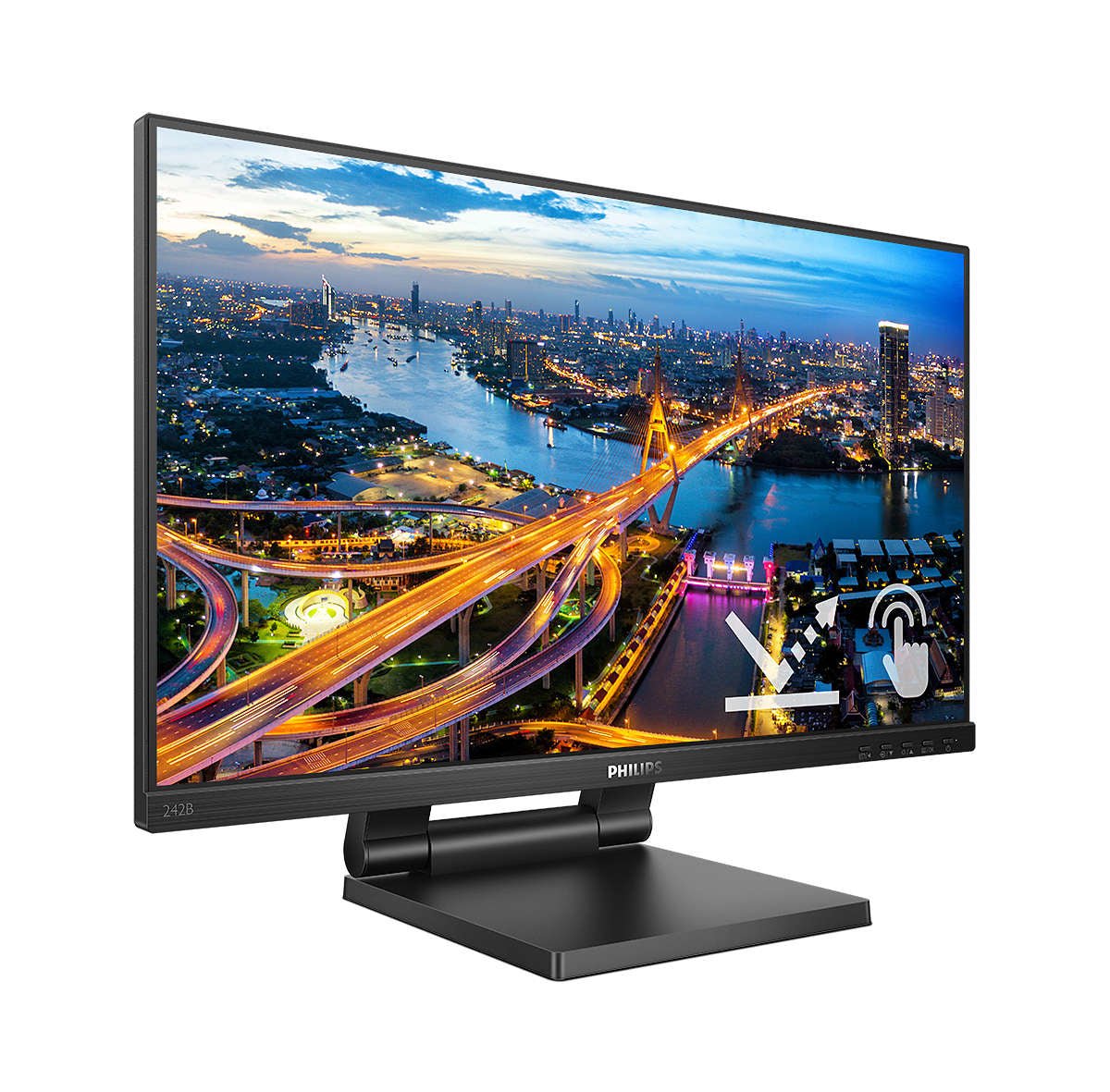 Philips 242B1TC/00 Monitor PC 60,5 cm (23.8&#34;) 1920 x 1080 Pixel Full HD LED Touch screen Nero - puntoluceled