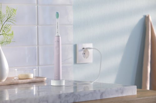 Philips 3100 series Sonicare Spazzolini Elettrici Sonici, confezione da 1 Spazzolino Rosa e 1 Spazzolino Nero HX3675/15 - puntoluceled