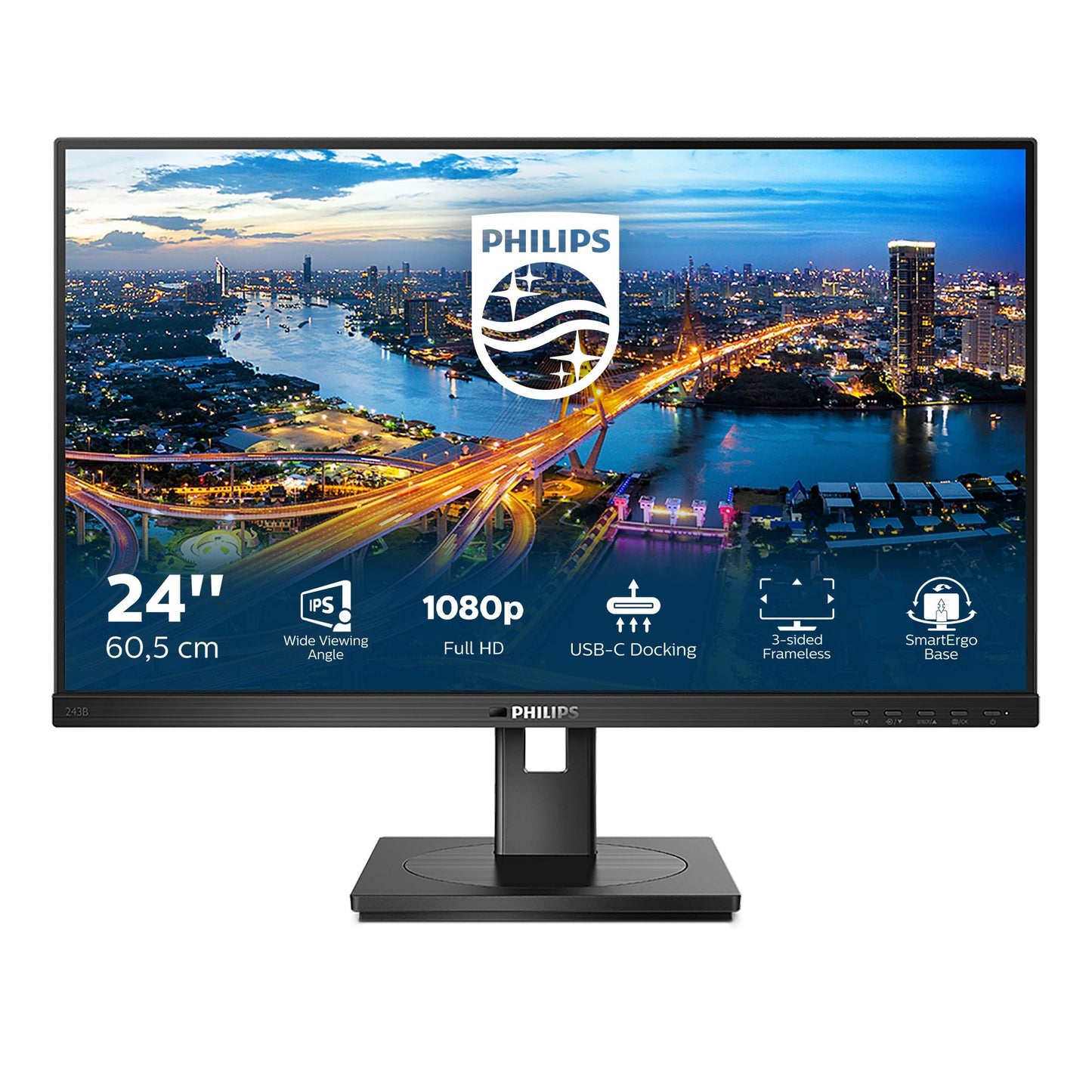 Philips B Line 243B1/00 LED display 60,5 cm (23.8&#34;) 1920 x 1080 Pixel Full HD Nero - puntoluceled