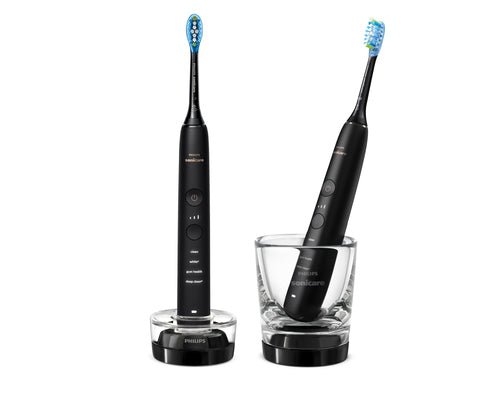 Philips DiamondClean 9000 Sonicare Spazzolini Elettrici Sonici con App, confezione da 2 Spazzolini Neri HX9914/54 - puntoluceled