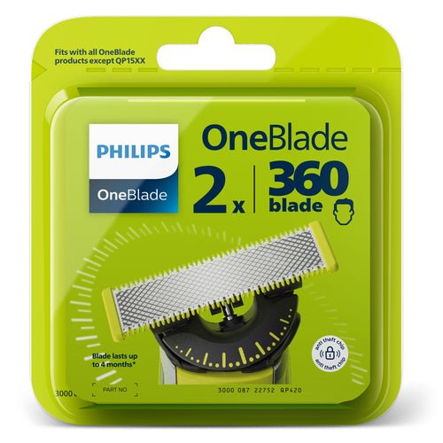 Philips Norelco OneBlade 360 Lama di ricambio per Viso, confezione da 2 Lame QP420/50 - puntoluceled