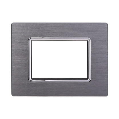 Placca Alluminio Metallo Compatibile con Bticino Living Light Satinato Spazzolato - puntoluceled