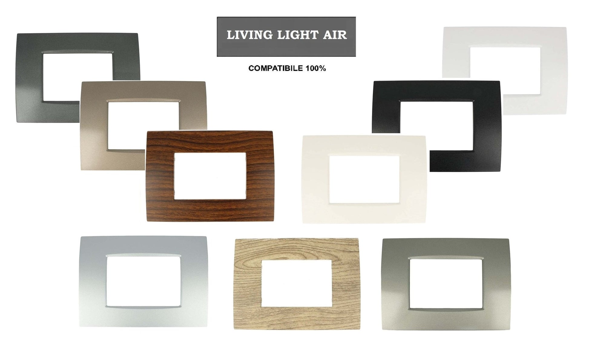 Placca Slim compatibile con Bticino Living Light Air incasso muro - puntoluceled