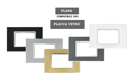 Placca Vitra effetto Vetro Lucido compatibile con Vimar Plana - puntoluceled