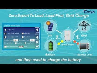 Inverter Deye Monofase Ibrido On-Grid/Off-Grid 3.6kW Schermo LCD Smart Meter Integrato