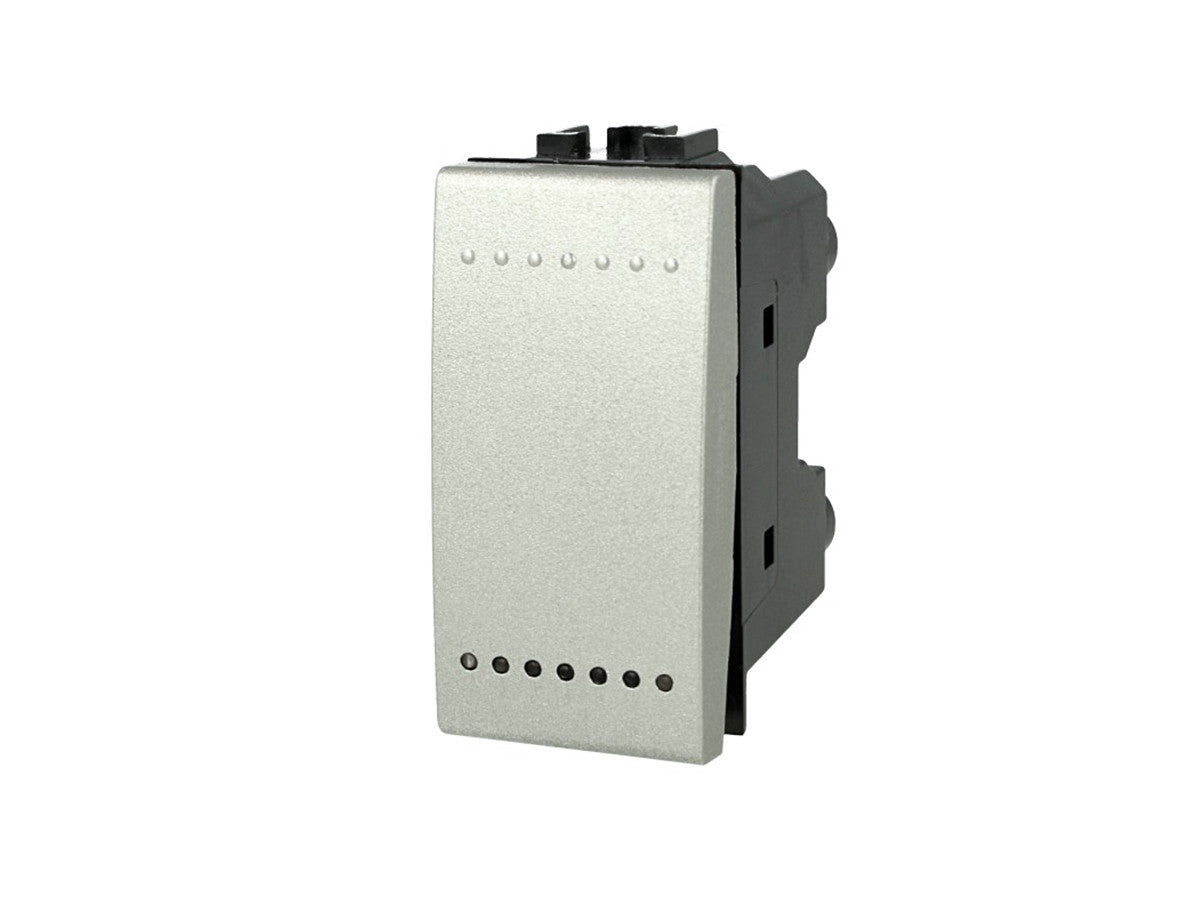 Pulsante NO 1P 16A compatibile con BTicino Living Light e Living International - modulo da incasso per supporto e placca compatibile