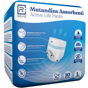 RMove 1 Conf. da 10pz Tg. L Mutandine Assorbenti ActiveLife Adulto - puntoluceled