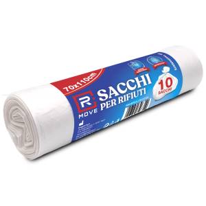 RMove 1Rotolo da 10 Sacchi Rifiuti 70x110cm Trasparenti - puntoluceled