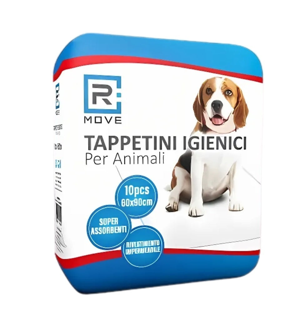 100 Pezzi (10 Confezioni da 10) Tappetini Igienici Assorbenti per Cani 60x90 cm con Adesivi – SAP Super Assorbente, TNT Resistente, Fondo Impermeabile