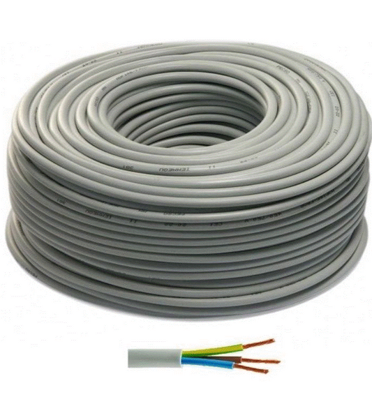 Cavo elettrico alimentazione Cordina tripolare sezione 3X1,5 mm FROR 450/750V Energia Segnalamento Comando e Controllo Grigio Filo Rame Vari Tagli