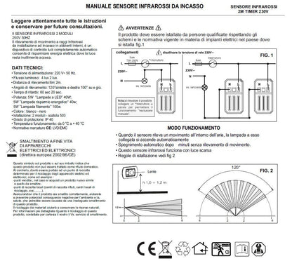 Sensore Movimento Pir Infrarossi Timer Compatibile Bticino Matix Bianco - puntoluceled