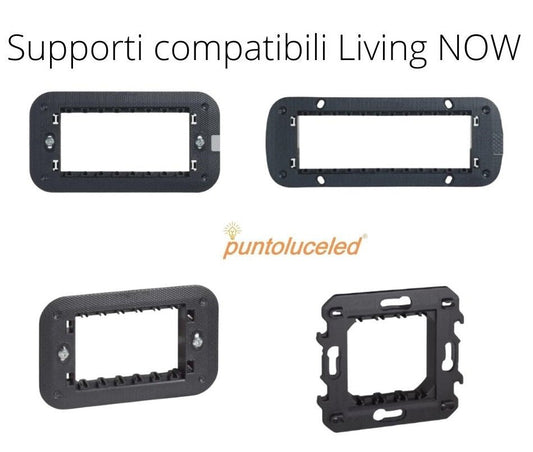 Supporto per placca compatibile Bticino Living Now modello New da 2 3 4 6 moduli incasso muro - puntoluceled