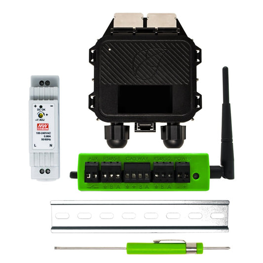 Tigo Kit di Controllo per Ottimizzatori con Datalogger Cloud Connect Advanced (CCA con Ethernet, WiFi, RS485) e Antenna per Trasmissione Dati con alimentazione a barra DIN - puntoluceled